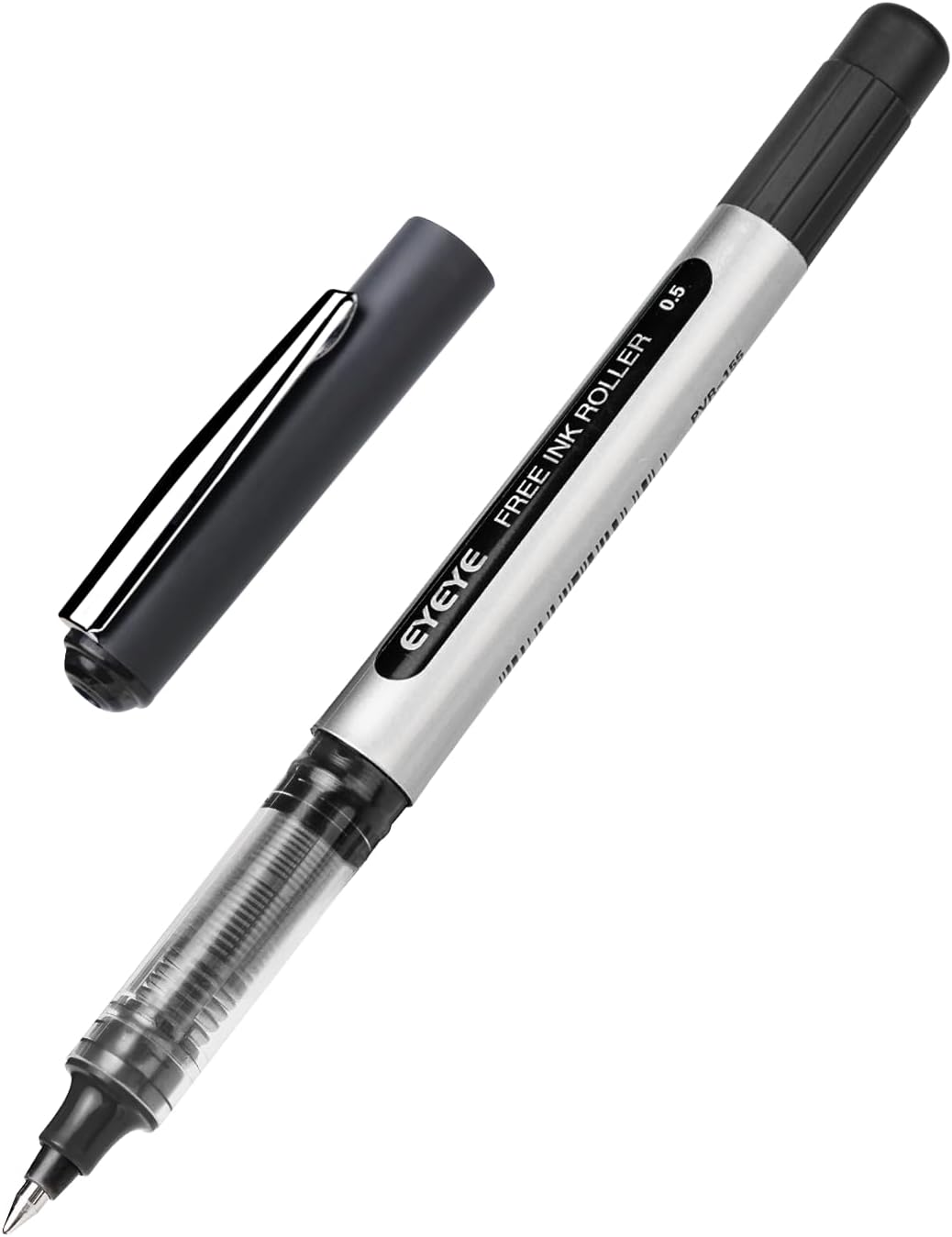 EYEYE 0.5mm Black Rollerball Pens 25 Pack, Extra Fine Point Roller Ball Pen Quick Dry, Liquid Ink Pens Fine Point Smooth Writing Pen for Journaling, Note Taking, Office, School Supplies