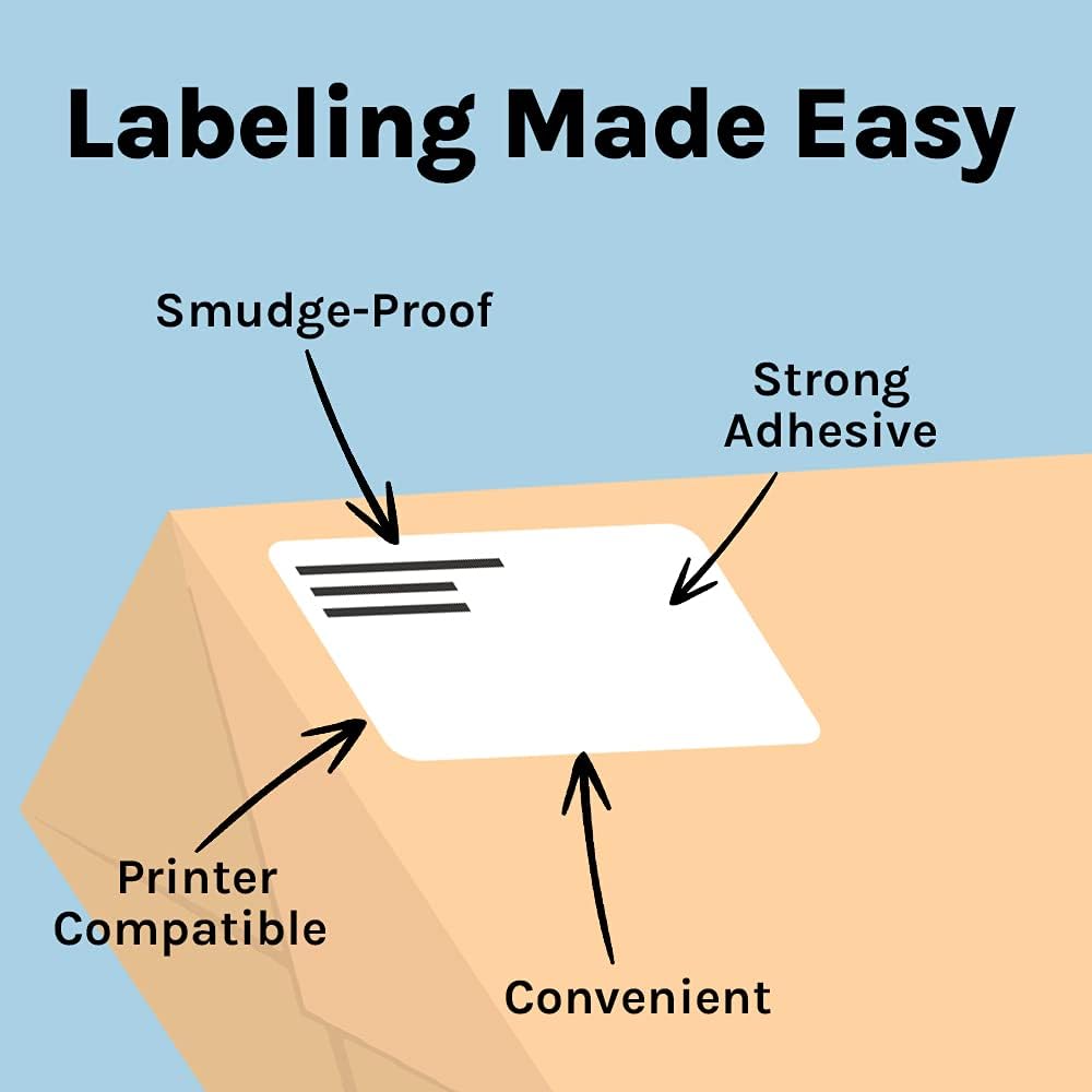 Premium Label Supply White Sticker Address Labels – 2" x 4" – Laser/Inkjet Compatible – (10 per Sheet), 1000 Sheets – 10,000 Total Adhesive Labels