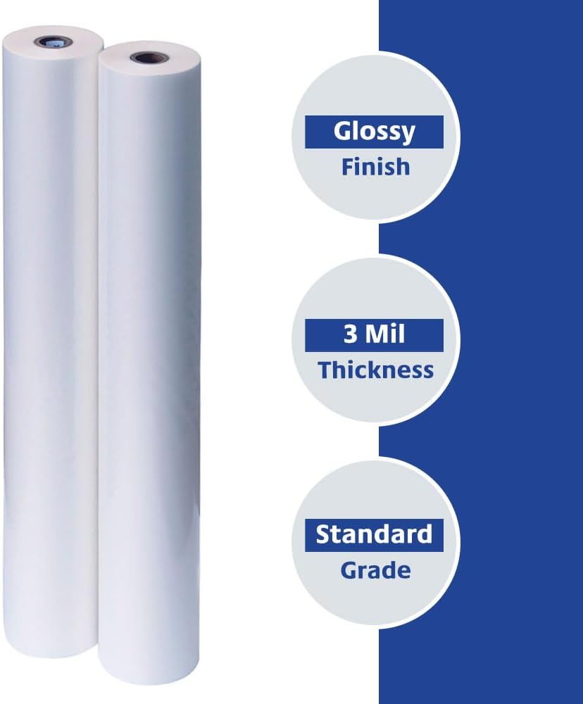 TruLam - 2 Rolls Standard Gloss 3 Mil Clear 27 in. x 250 ft. x 1 in. Core Laminating Film