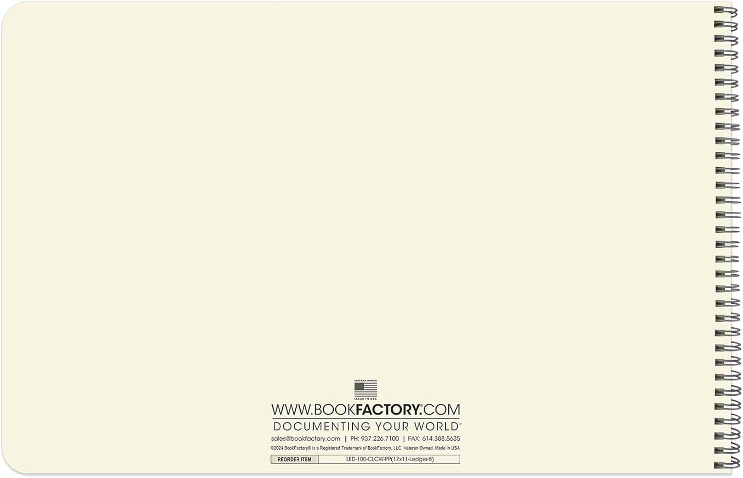 BookFactory Accounting Ledger Notebook/Large 8 Column Accounting Ledger Columnar (Eight Columns) Log Book - 17'' x 11'', 100 Pages, Wire-O Landscape Format (LED-100-CLCW-PP(17x11-Ledger-8)-AX)