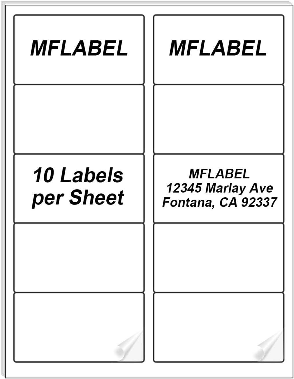 MFLABEL 2x4 Shipping Address Labels - 10-UP, 3000 Count, 300 Sheets for Printer - Internet Mailing Stickers, 2" x 4" FBA Labels for Laser/Inkjet Printer