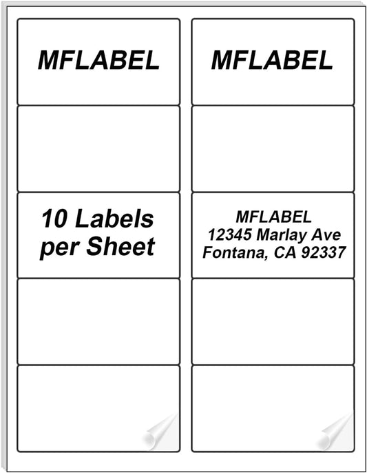 MFLABEL 2x4 Shipping Address Labels - 10-UP, 3000 Count, 300 Sheets for Printer - Internet Mailing Stickers, 2" x 4" FBA Labels for Laser/Inkjet Printer