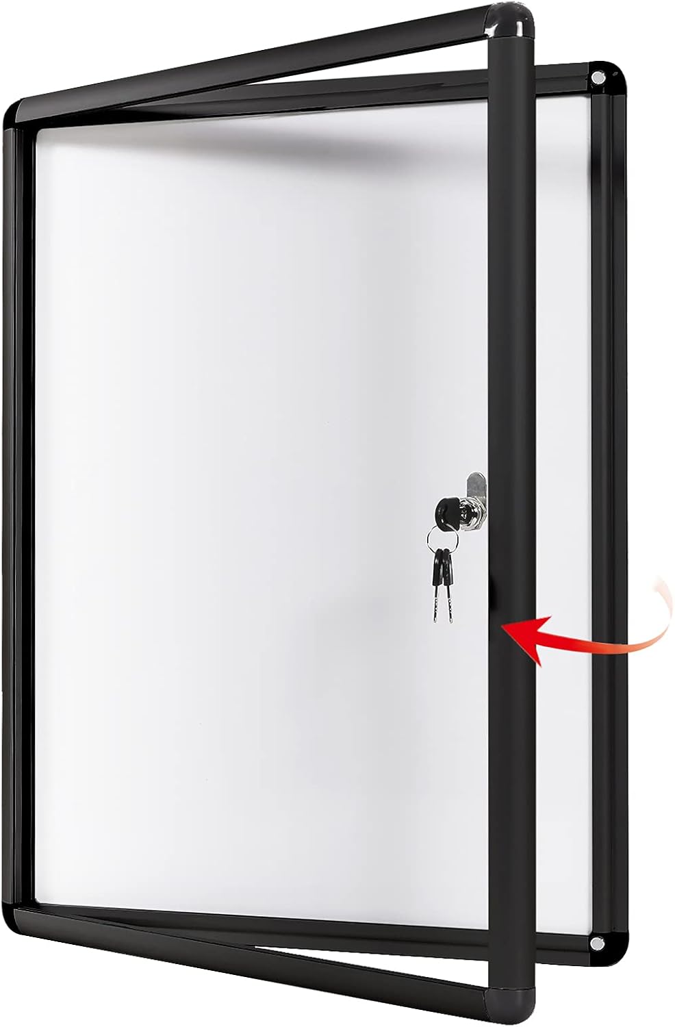 SWANCROWN Enclosed Bulletin Boards Magnetic Glass Covered Notice Information Cabinet with Aluminum Frame 38x28inch (9xA4)