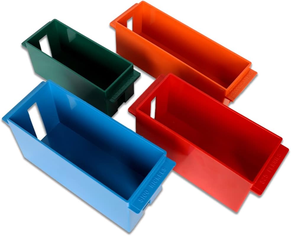 BankSupplies Large Capacity Storage Trays Set for Pennies, Nickels, Dimes, and Quarters - High Capacity Box, Rolled Coin Holder, Stackable Sorting Tray