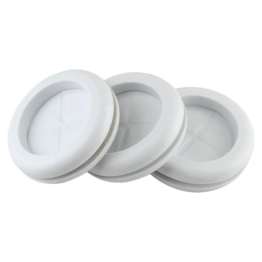 10 Pack 1-3/16" Inside Diameter 1-1/2" Drill Hole Rubber Grommet, Firewall Plug Grommet Rubber Grommets Wire Protection, Double Sided Round (White)
