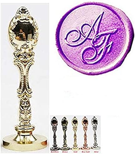 Custom Sealing Wax Seal Stamp Kit 2 Letters Monogram Gold Metal Handle Invitation Embellishment Christmas Invitation Gift Wrap Package Customizable Personalized Wed Wax Seal Stamp Set