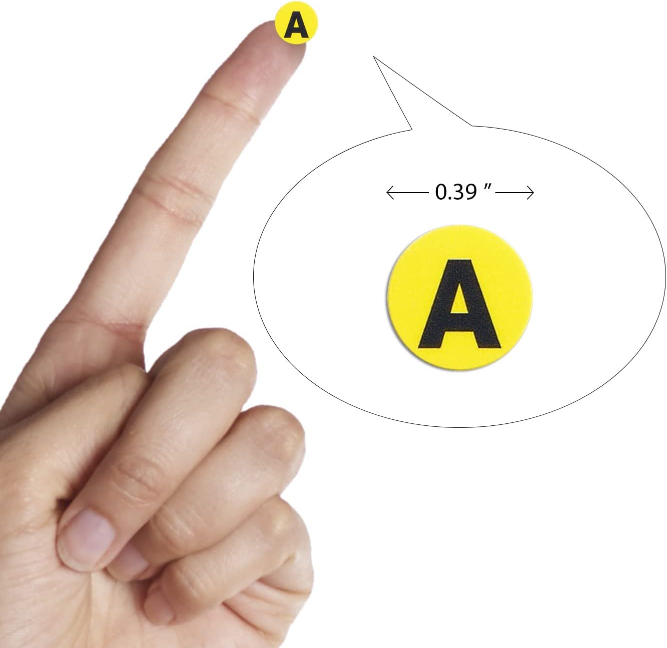 dealzEpic - Alphabet Stickers of Letter A to Letter Z on Yellow Background - Small Round Paper Self-Adhesive Peel-and-Stick Labels - Pack of 10 Sheets