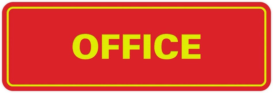Signs ByLITA Standard Office Sign - Professional Business Signage - Easy to Install (Red/Yellow) - Medium 1 Pack