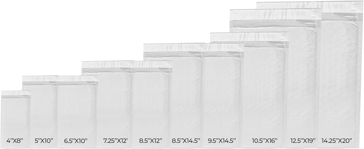 1000-Pack Waterproof Poly Bubble Mailers 4 x 8- Thick, Durable, Instant Seal Envelopes with Strong Adhesive - Protective Shipping Mailers for Jewelry, Cosmetics, SD Cards, USB Cables