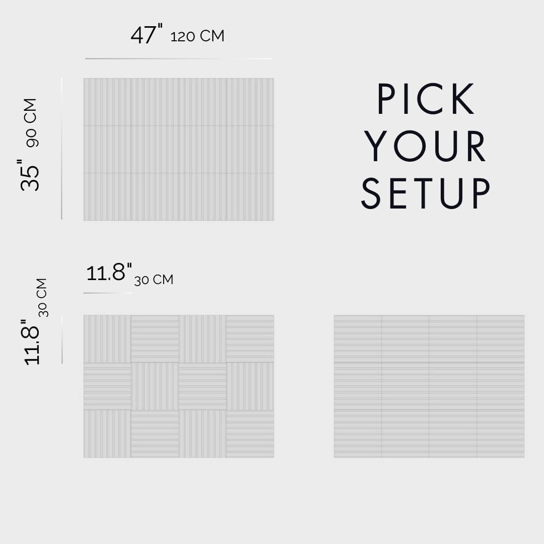 Large Cork Boards for Walls Black Felt Alternative - Slat Wall Paneling, Bulletin Board Tiles for Home Decor, Push Pin Corkboard Organizer for Office or Classroom-12-Pack Panel Kit (Avocado)