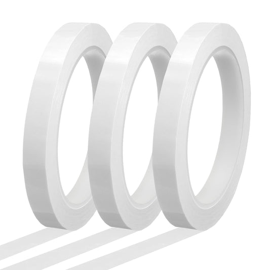 MECCANIXITY Whiteboard Tape 1/2" x 72 Yard Pinstripe Graphic Chart Line Grid Marking Tapes for Classroom Office Dry Erase Board Art, White, Pack of 3