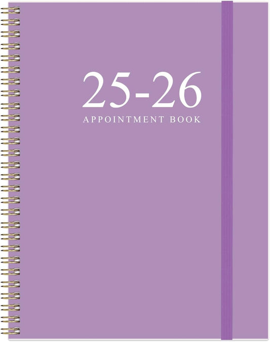 2025-2026 Appointment Book & Planner - 8.5" x 11" Daily Hourly Planner 2025-2026 from July 2025 - June 2026, Weekly Appointment Book with 30-Minute Interval, Purple