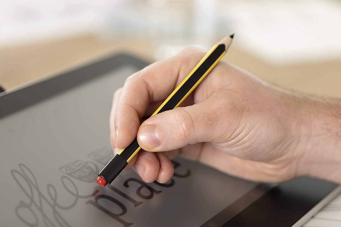 STAEDTLER Noris Jumbo Digital Stylus Pen: No Charging, EMR Palm Rejection, 4.096 Pressure Levels, Hexagonal Shape, Natural Writing and Drawing on Touchscreen Tablet, Laptop, Phone