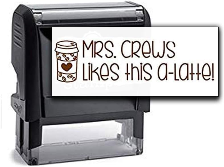 Custom Self-Inking Stamps | 49 Designs | Fun & Classroom Phrases | Grading Made Easy | Book Stamps (Likes This a-Latte, Xtra Large)
