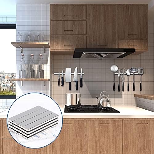 LOVIMAG Magnets with Adhesive Backing, Magnet Strips Heavy Duty, Flat Magnets for Whiteboard, Craft, Fridge, Office, Kitchen, Science - 60 x 10 x 3mm, Pack of 5