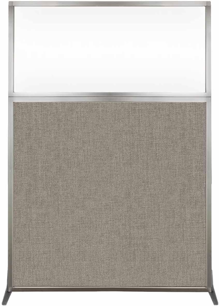 Versare Hush Screen Portable Room Divider | Workstation Wall Divider | Freestanding Privacy Hush Panels | Clear Windows | Fabric Office Divider Screen | Great for Room Separation
