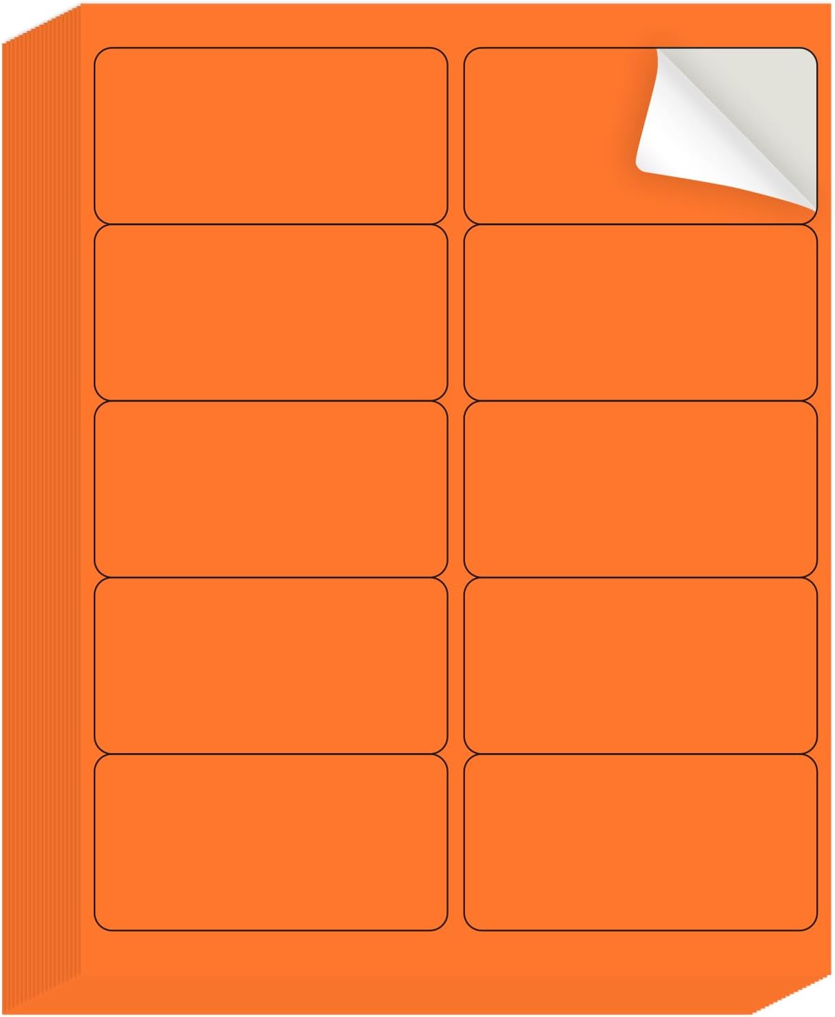 Shipping Labels Stickers, 2"×4" Printable Mailing Label for Laser/Inkjet Printing- Matte Orange, Permanent Adhesive Labels Stickers