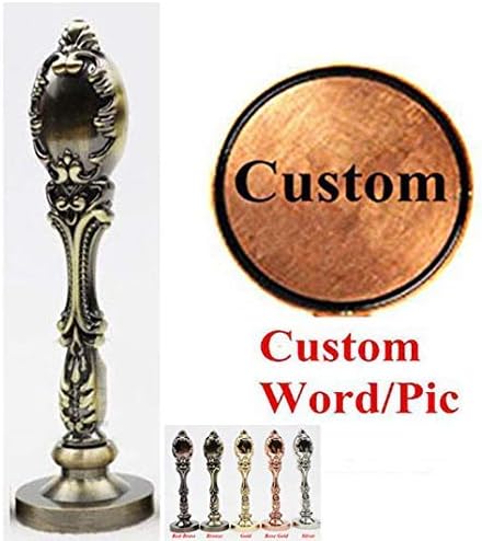 Vintage Custom Sealing Wax Seal Stamp Kit Picture Your Design Logo Picture Bronze Handle Wedding Invitation Embellishment Christmas Gift Wrap Package Customize Personalized Wax Seal Stamp Set