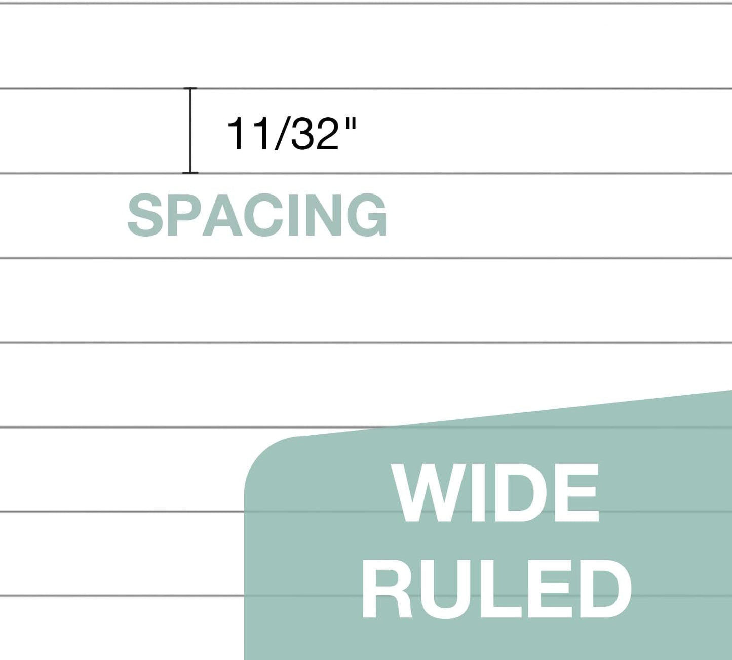 POPRUN Loose Leaf Paper, 8.5" x11" Wide Ruled, 100GSM / AA Grade Bulk Lined Filler Sheets, 3 Hole Punched for Binder Notebook, Office School Supplies, 1 Pack (100 Sheets)