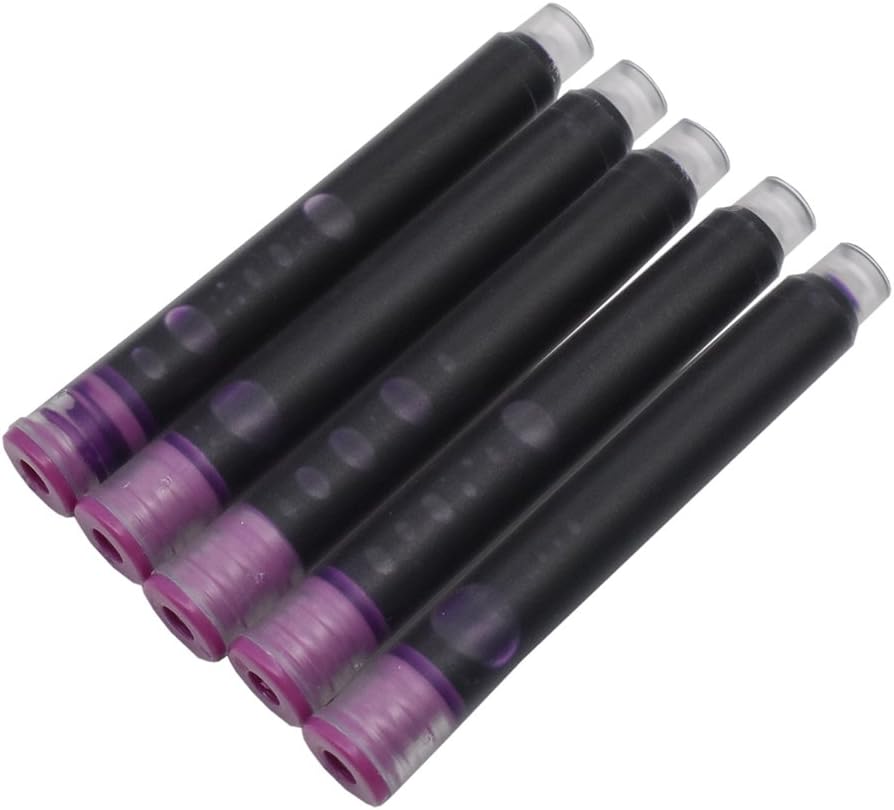 Jinhao Fountain Pen Refill Ink Cartridges, Violet Color, Set of 30 PCS, International Standard Size Disposable and Generic Ink Refill Cartridges