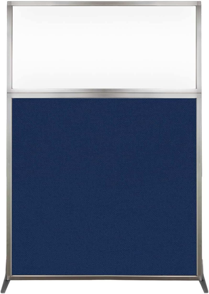 Versare Hush Screen Portable Room Divider | Workstation Wall Divider | Freestanding Privacy Hush Panels | Clear Windows | Fabric Office Divider Screen | Great for Room Separation