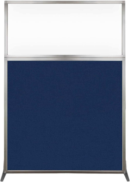 Versare Hush Screen Portable Room Divider | Workstation Wall Divider | Freestanding Privacy Hush Panels | Clear Windows | Fabric Office Divider Screen | Great for Room Separation