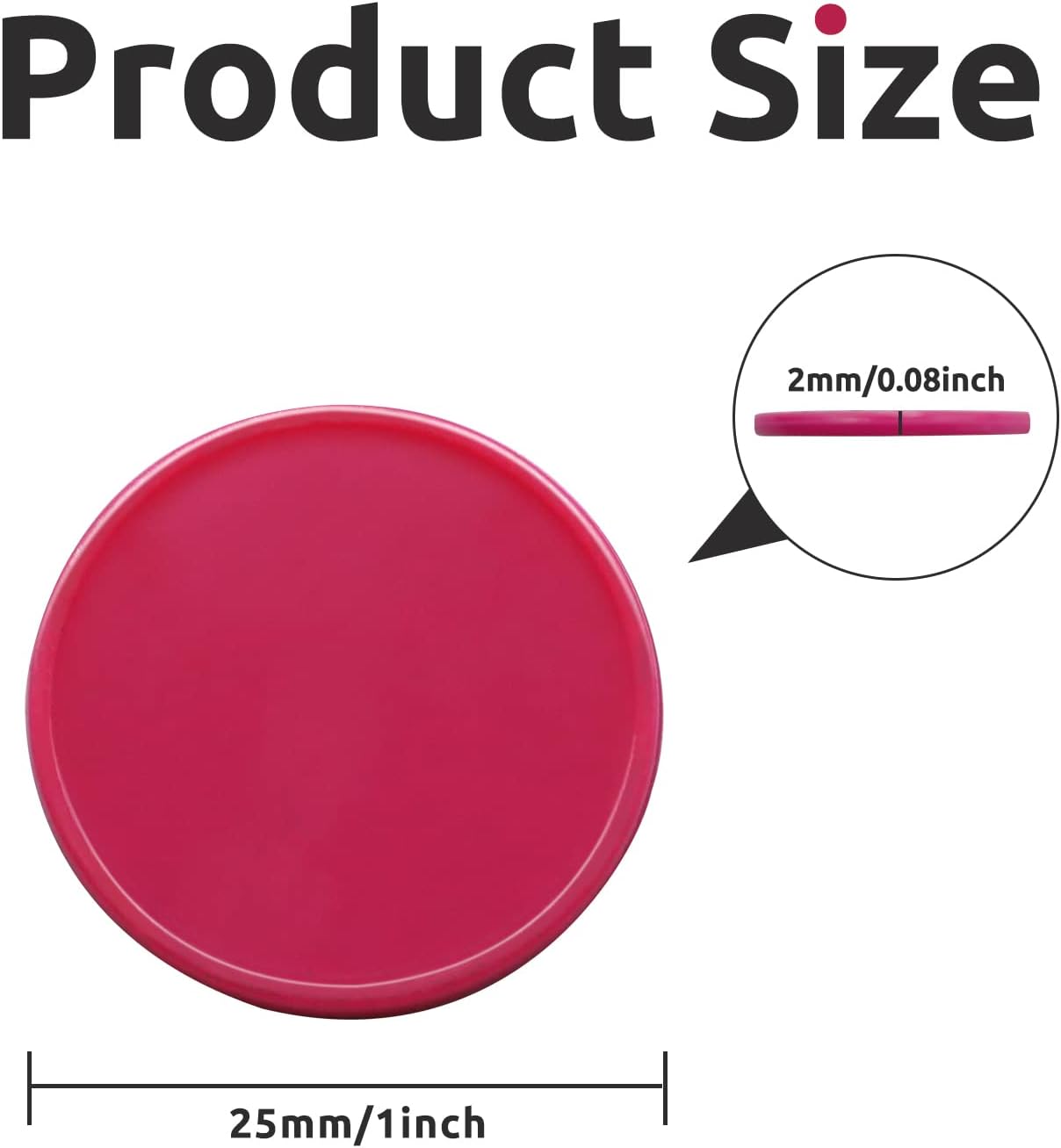 Set of 100 Opaque Plastic Learning Counters Mini Poker Chips Game Tokens with Storage Box (Mediumvioletred, 1 Inch)