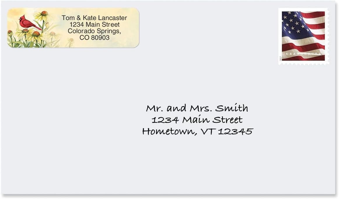 Colorful Images Year of Remembrance Rolled Personalized Return Address Mailing Labels with Dispenser, 5 Designs, Set of 500, Small ¾ x 2½ Inch Size, Custom Self-Adhesive Sticker Roll