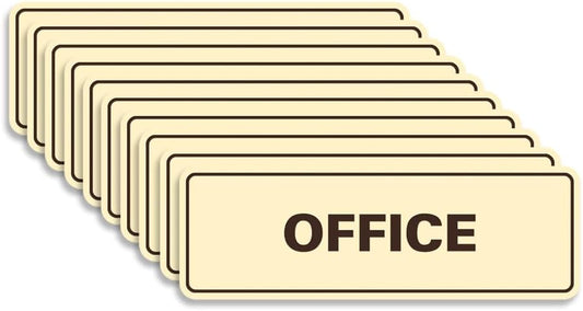 Signs ByLITA Standard Office Sign - Professional Business Signage - Easy to Install (Ivory/Dark Brown) - Large 10 Pack