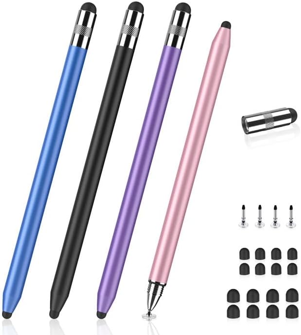 MEKO 3 in 1 Stylus Pens for Touch Screens, High Sensitivity & Precision Capacitive Stylus Pencil for Apple iPad iPhone Tablets Samsung Galaxy All Universal Touchscreen Devices 4 Pack