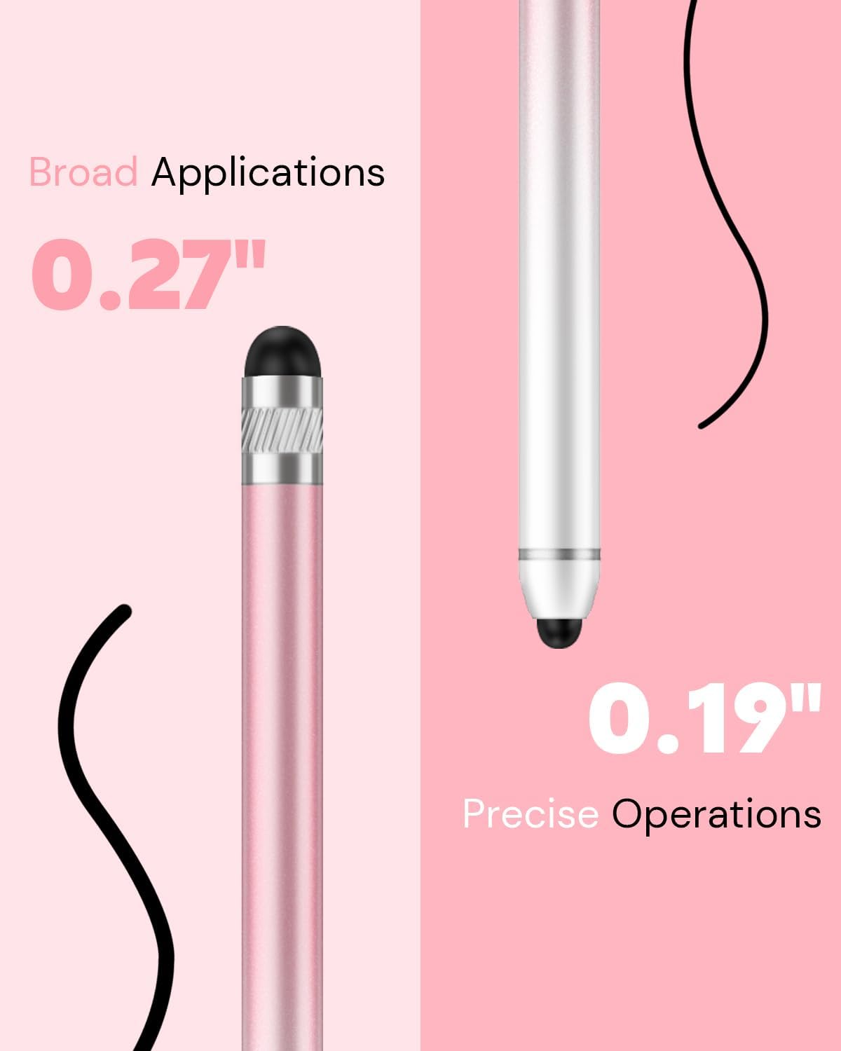 Stylus Pen for Touchscreen, Dual-end High Sensitivity Capacitive Stylus Pen for iPhone/iPad/Android/Samsung/Computer/Tablets, AmberVec Universal Stylists Pens for Touch Screens, 4 Pack