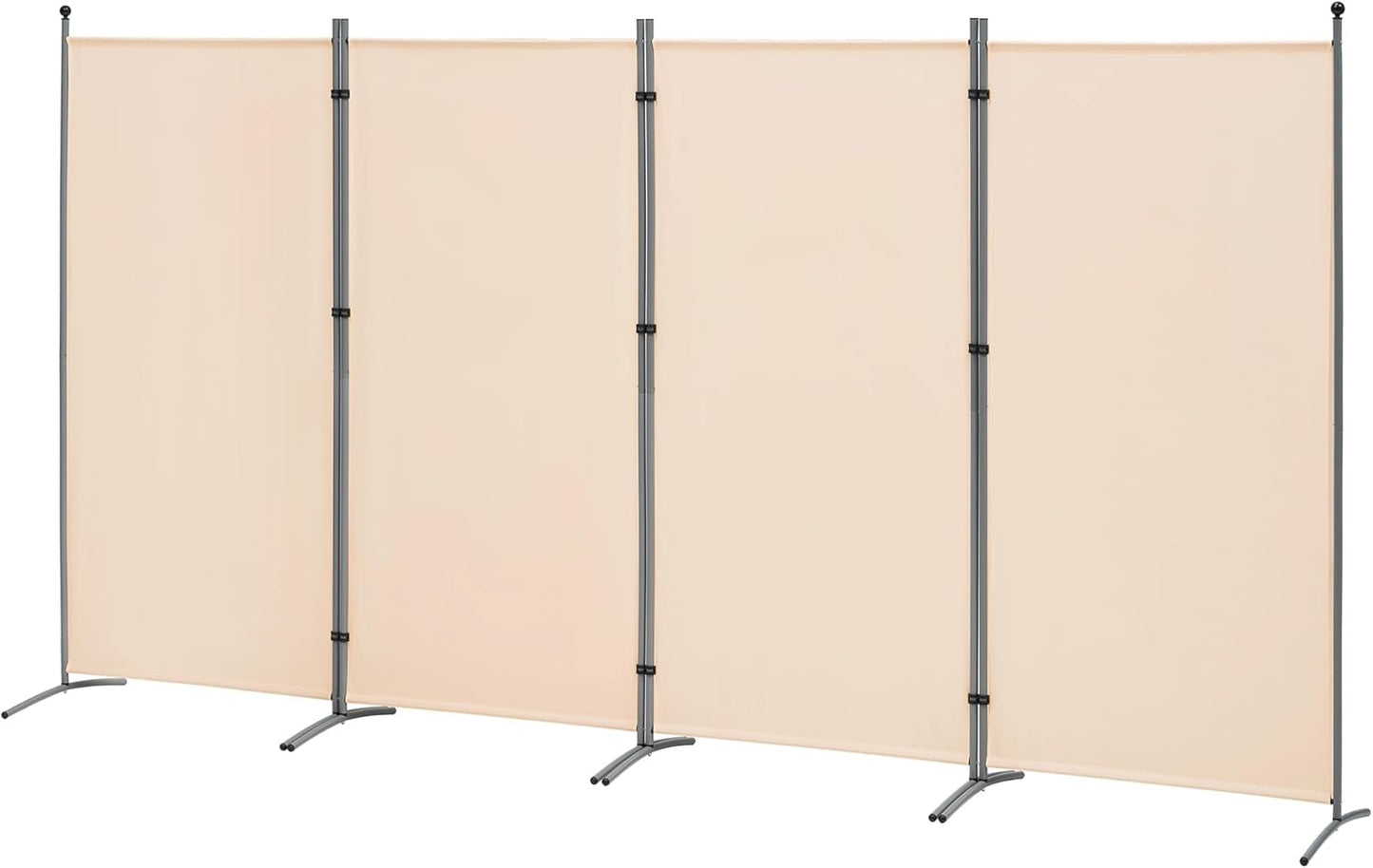 Spurgehom 4 Panel Room Divider Folding Privacy Screen, Freestanding Fabric Partition Portable Room Partition Wall Dividers for Home Office Room Restaurant, 136" W X 72" H (Beige)