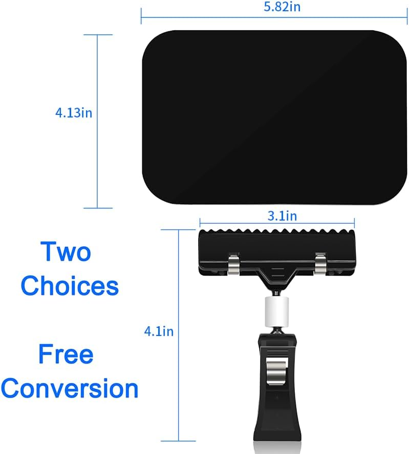 6 Pcs Plastic Chalkboard Sign with Clips, Rectangle Double Sided Blackboard Clips, Message Board Food Labels for Party Farm Restaurant - Easy to Write and Wipe Out - for Liquid Chalk Markers