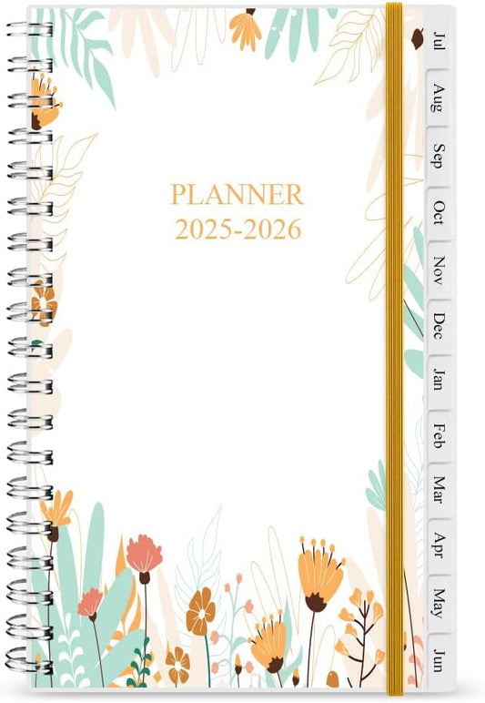 Pocket Planner 2025-2026, A6 Weekly Planner with Monthly Tabs, Run Jul 2025-Jun 2026, Elastic Closure, Twin-Wire Binding, Easy to Organize Your Daily Life, 3.75 x 6.75 In, 2025-2026 Pocket Planners