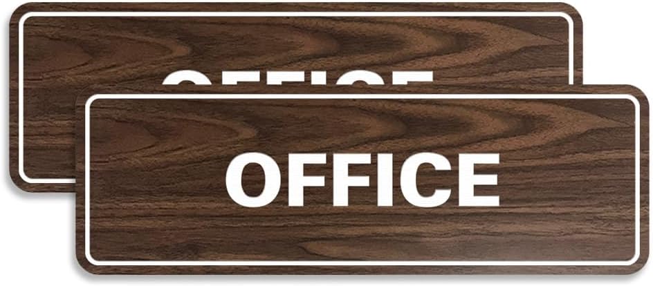 Signs ByLITA Standard Office Sign - Professional Business Signage - Easy to Install (Walnut) - Large 2 Pack
