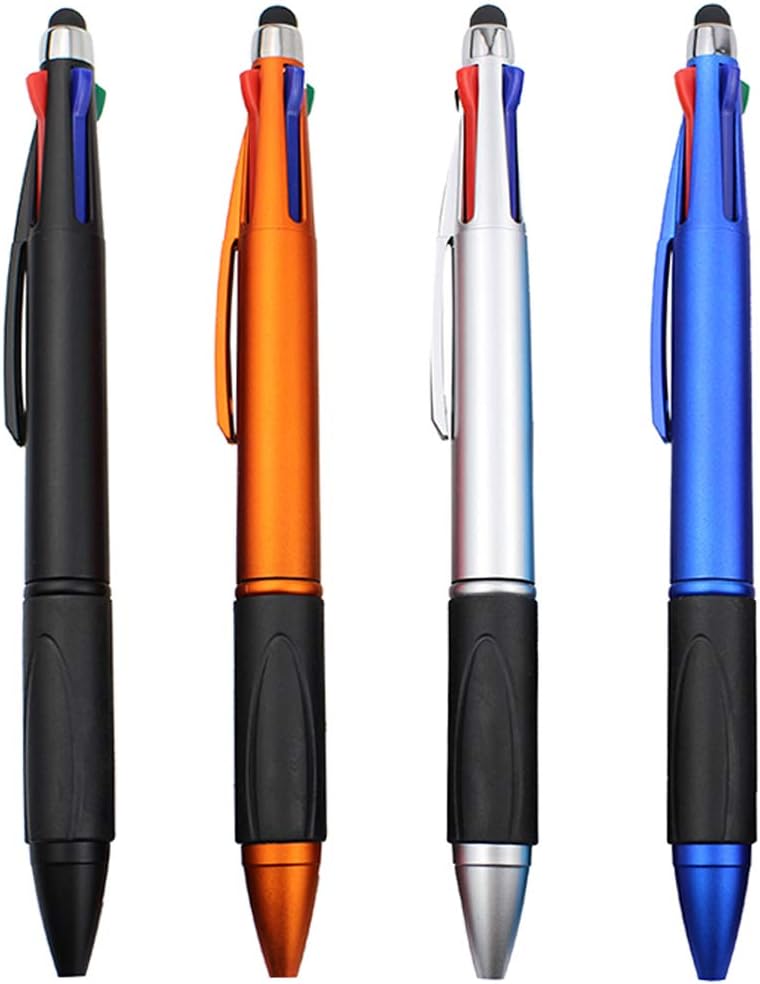 MiSiBao Stylus Pen for Touch Screen 4 Color in One Multi-colored Ballpoint Pens Medium Point (1.0mm) for iPad, 4-Pack