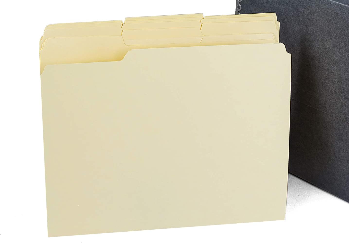 Lineco Archival Document Storage Box with Metal Edge, Acid-Free Gray Boxboard, Organize Files, Prints, Photos, Letter-Sized Case 12.5" x 10.5" x 5" Wide with 12 Folders