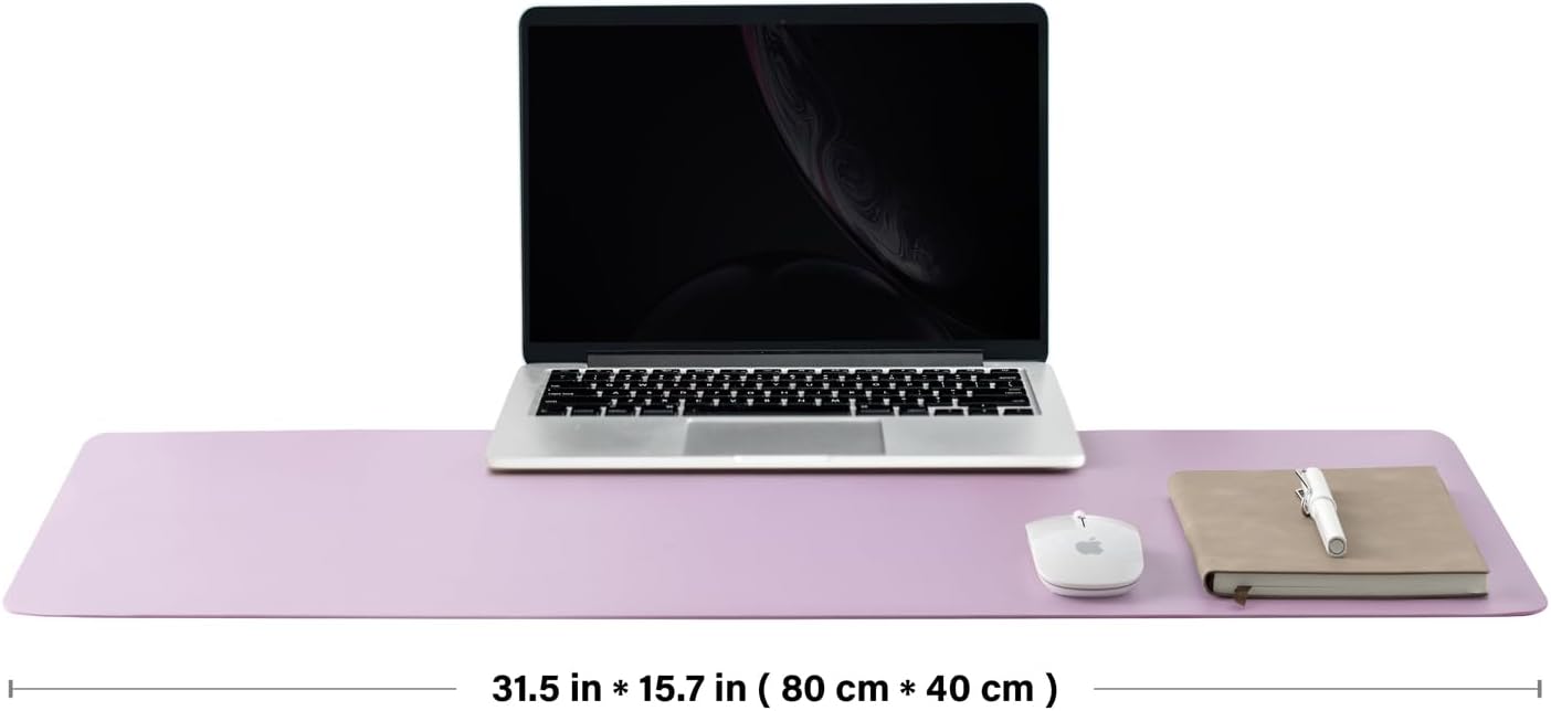 Leather Desk Mat - Non-Slip PU Desk Pad for Office and Home - Desk Organization and Accessories - Ideal for Large Mouse Pad and Desk Mats on Top of Desks (Purple,31.5"x 15.7")