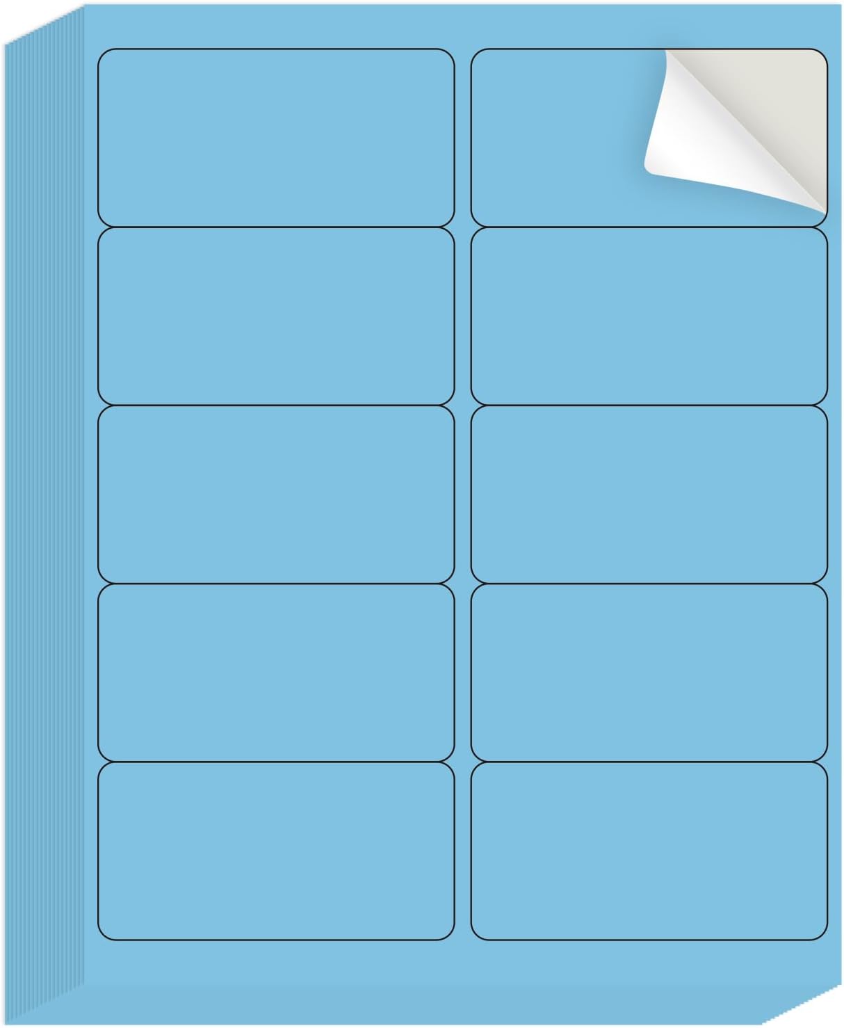Shipping Labels Stickers, 2"×4" Printable Mailing Label for Laser/Inkjet Printing- Matte, Permanent Adhesive Labels Stickers (Lake Blue)