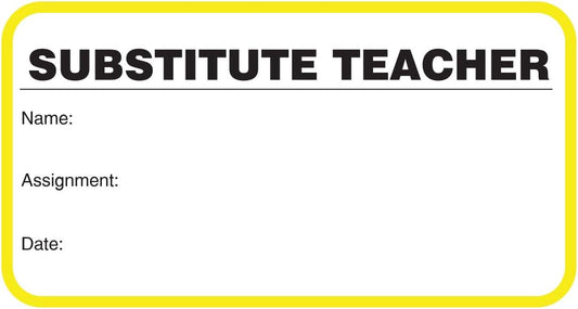 Standard Visitors Badges in Books, Substitute Teacher Sign-in Books with Security Badges, 500/Book (Yellow)