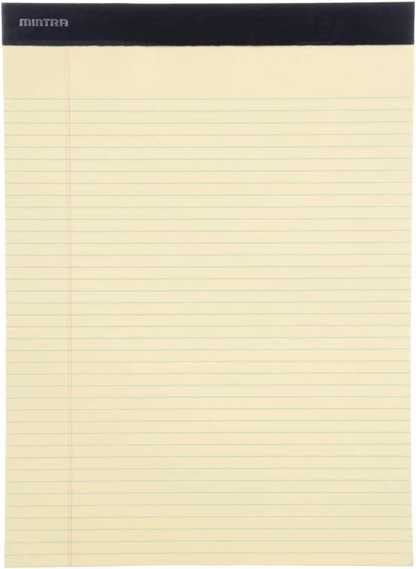 Mintra Office Legal Pads - ((BASIC CANARY 6pk, 8.5in x 11in, NARROW RULED))