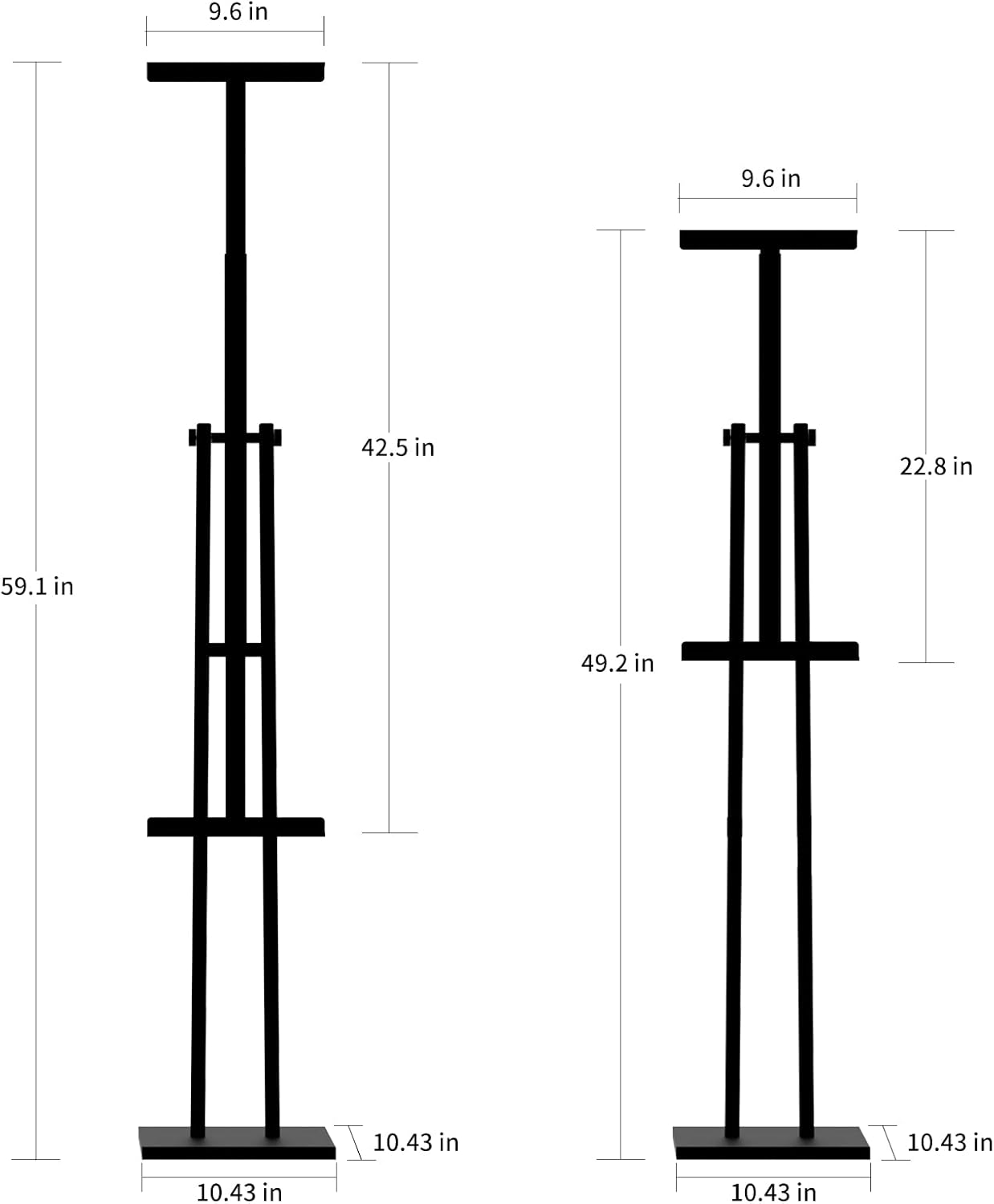 Sign Holder, Heavy Duty Floor Banner Stand, Adjustable Floor Poster Stand, Metal Sign Stand, Poster Stands for Display Sign Holder Stand, Height Up to 42 Inches, 355° Rotation Display Stand(Black)