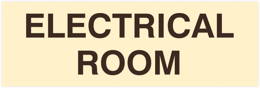 All Quality Basic Electrical Room Door/Wall Sign | Durable Construction | Building Safety - Ivory/Dark Brown - Large (1 Pack)