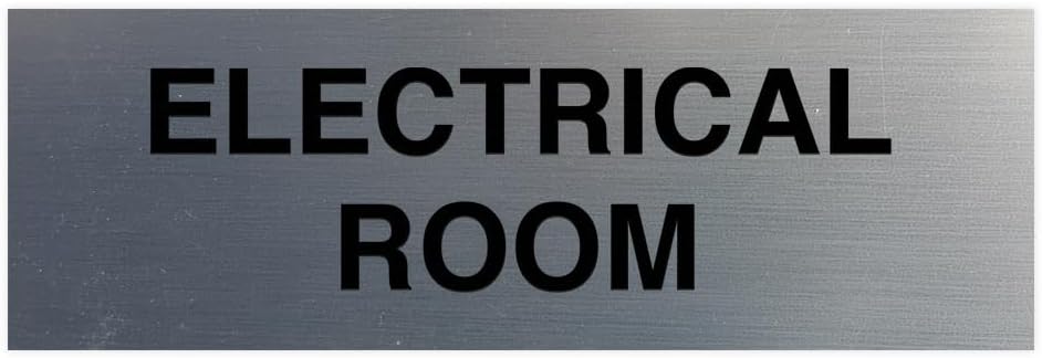 All Quality Basic Electrical Room Sign | Durable Construction | Building Safety - Silver - Large (10 Pack)