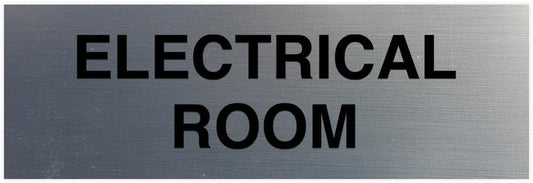 All Quality Basic Electrical Room Sign | Durable Construction | Building Safety - Silver - Small (10 Pack)
