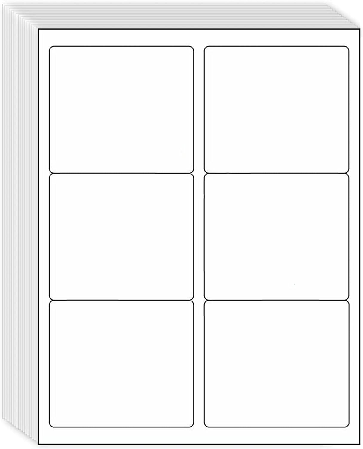 3-1/3" x 4" Shipping Address Labels 3000 Label Stickers Paper for Laser/Inkjet Printer 6 per Page Printable Mailing Labels, FBA Box Labels - Matte, 500 Sheets