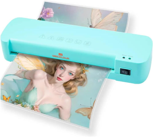 MECOLOUR Thermal Laminator Machine, A4 Laminating Machine Fast 3-Min Warm-Up, Ideal for Teachers, Small Offices, Business or Home, 110V