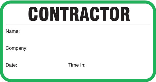 Standard Visitor Badges in Books, Standard Contractor Sign-in Books with Security Badges, 500/Books (Green)