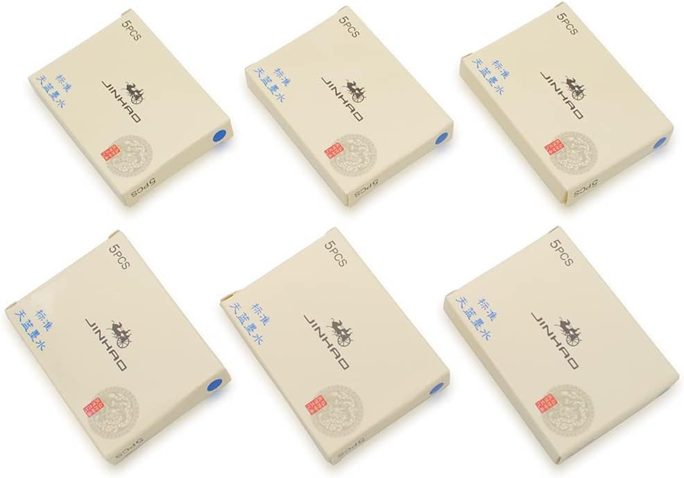 30pcs JINHAO Ink Cartridges Fountain Pen Refills for JINHAO and Baoer Pen Standard Size (Sky Blue)