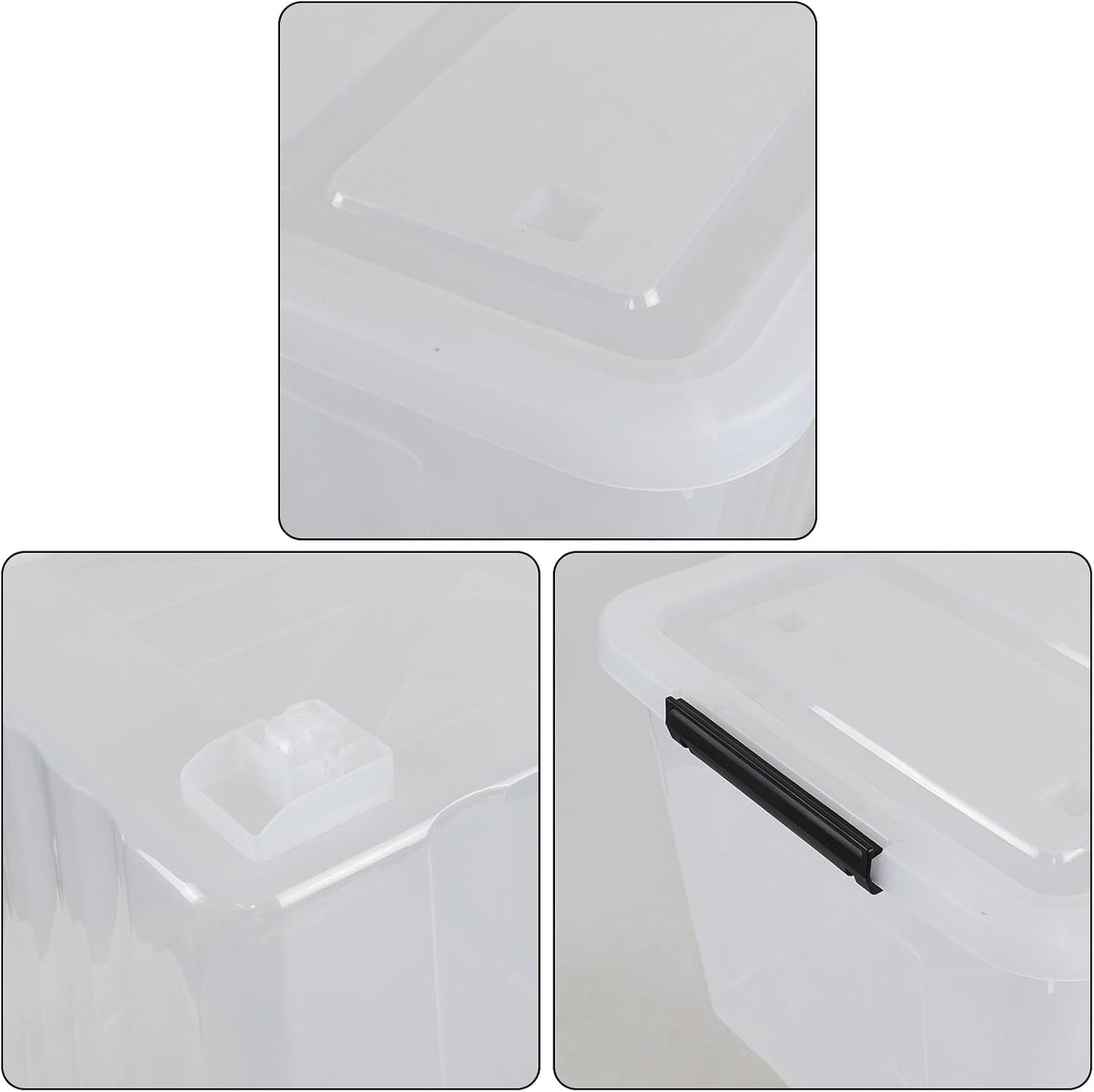 70 Quart Clear Plastic Large Storage Box with Wheels, 4-Pack Plastic Storage Bins with Lids